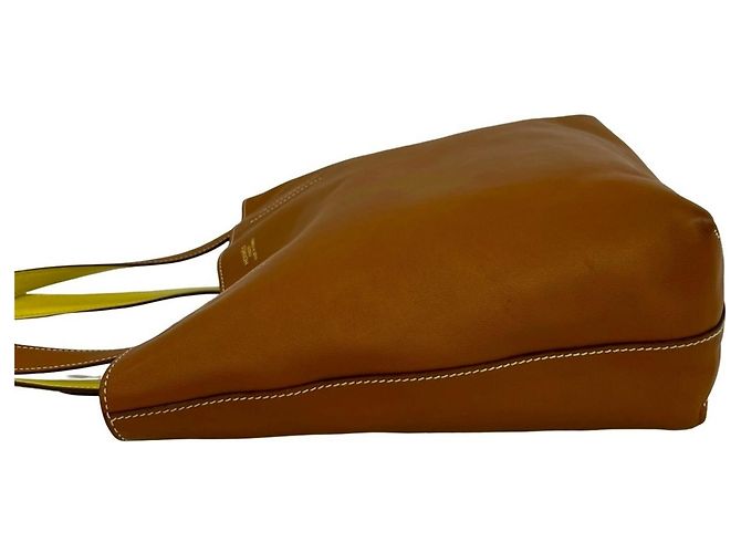 Hermès Borsa Tote Hermes Double Sens 28 Marrone Giallo - vista 6