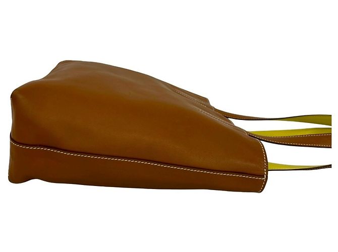 Hermès Borsa Tote Hermes Double Sens 28 Marrone Giallo - vista 7
