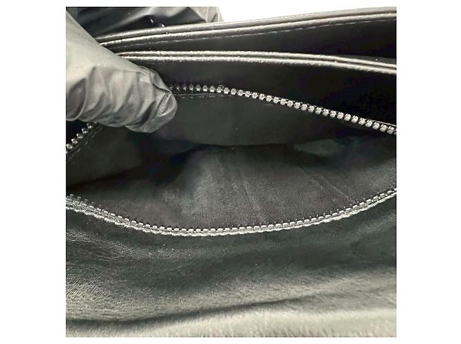 Céline Celine Vintage Triomphe Logo Leder Schultertasche Braun Schwarz - Ansicht 10