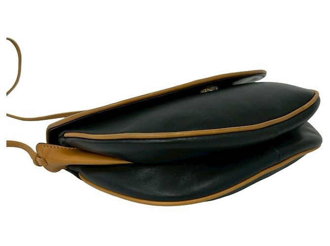 Céline Celine Vintage Triomphe Logo Leder Schultertasche Braun Schwarz - Ansicht 7