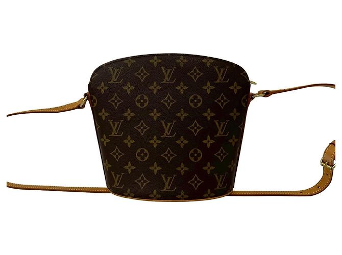 Borsa a tracolla Louis Vuitton Druot in pelle monogram Marrone - vista 3