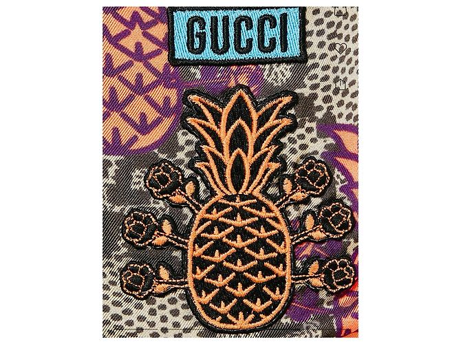 Pantaloncini Gucci Monogramma GG con Ananas Marrone Multicolore Arancione Porpora - vista 6