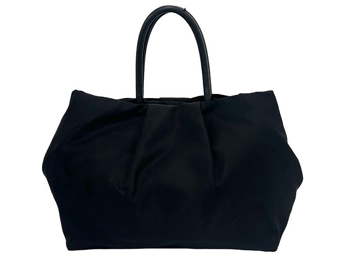 Prada Handtasche mit Logo-Hardware und Bandmotiv Schwarz - Ansicht 3