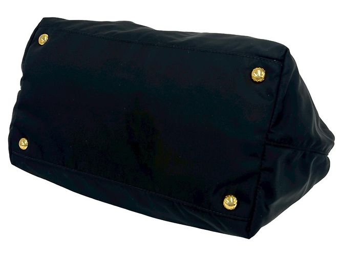 Prada Handtasche mit Logo-Hardware und Bandmotiv Schwarz - Ansicht 8