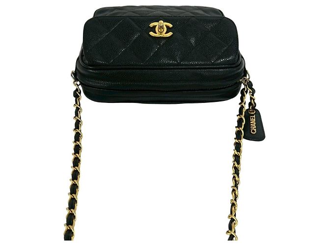 Chanel Vintage Matelassé Coco Mark Schultertasche Schwarz - Ansicht 4