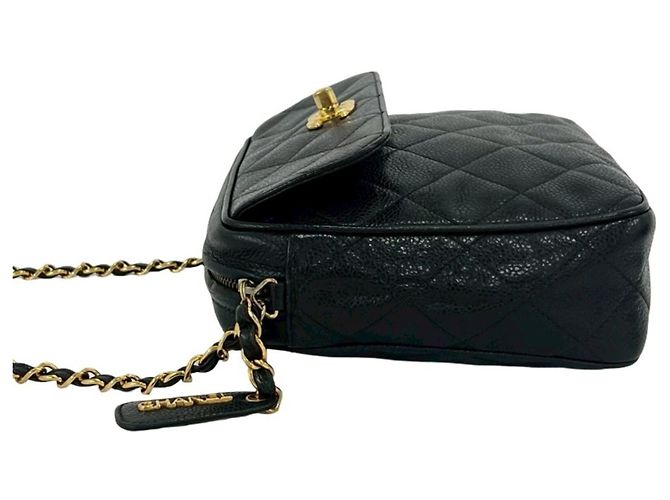 Chanel Vintage Matelassé Coco Mark Schultertasche Schwarz - Ansicht 5