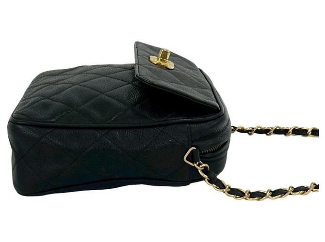 Chanel Vintage Matelassé Coco Mark Schultertasche Schwarz - Ansicht 6