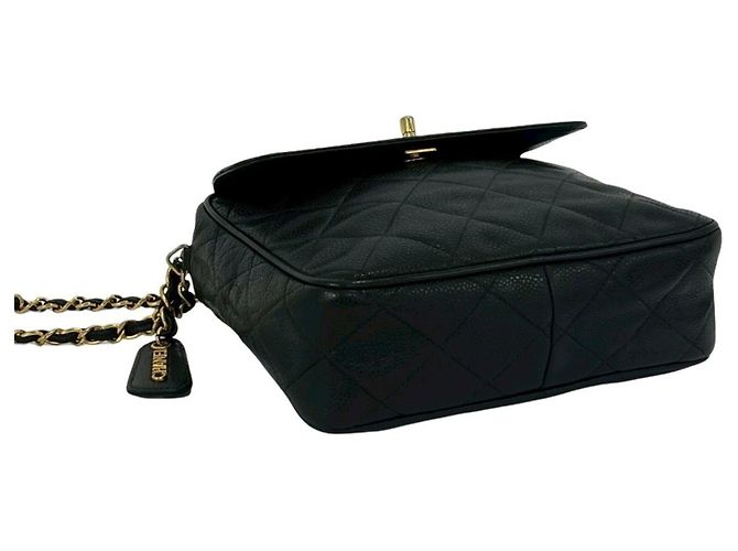 Chanel Vintage Matelassé Coco Mark Schultertasche Schwarz - Ansicht 7