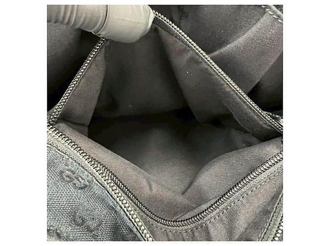 Borsa Tote GUCCI Sherry Line GG Canvas Leather Nero Rosso Verde - vista 10