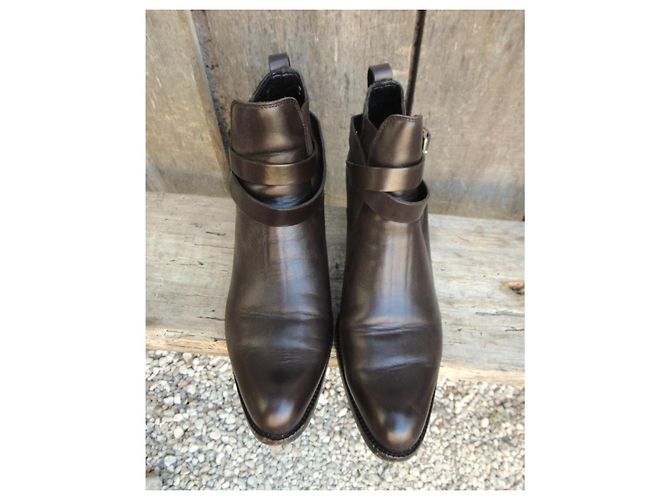 Botines de piel Heschung con hebilla Castaño - vista 3