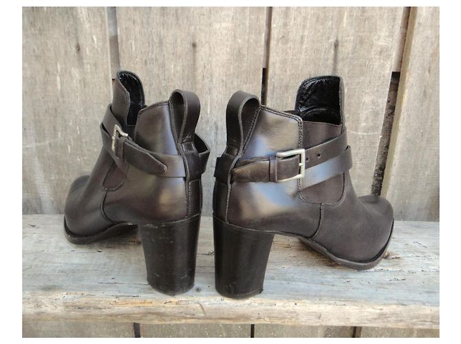 Botines de piel Heschung con hebilla Castaño - vista 4