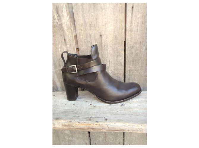 Botines de piel Heschung con hebilla Castaño - vista 9