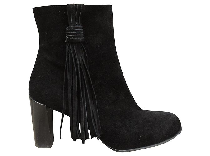 Karen Millen Botines de ante negro con flecos - vista 2
