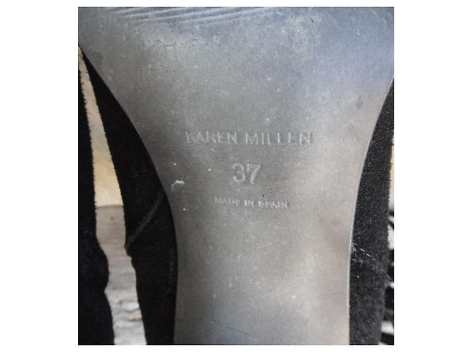Karen Millen Botines de ante negro con flecos - vista 6