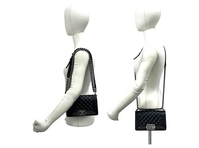 Borsa a tracolla Chanel Boy Chanel Coco Mark Nero - vista 2