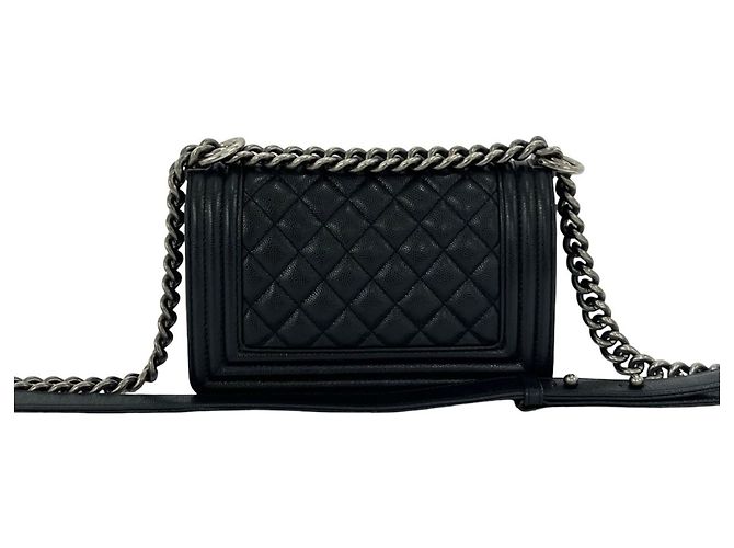 Borsa a tracolla Chanel Boy Chanel Coco Mark Nero - vista 3