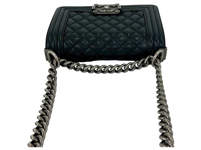Borsa a tracolla Chanel Boy Chanel Coco Mark Nero - vista 4