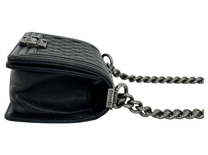 Borsa a tracolla Chanel Boy Chanel Coco Mark Nero - vista 6