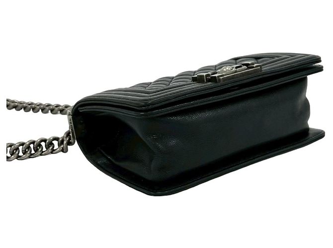 Borsa a tracolla Chanel Boy Chanel Coco Mark Nero - vista 7