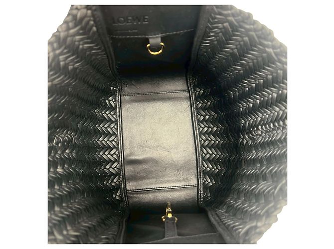 Borsa in pelle Loewe Hammock Compact Anagram Logo Blu navy - vista 9