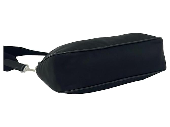 Bolsa de ombro 2-way em nylon e couro Prada Preto - vista 7