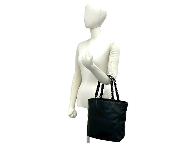 Chanel Coco Mark Lammfell Handtasche Schwarz - Ansicht 2