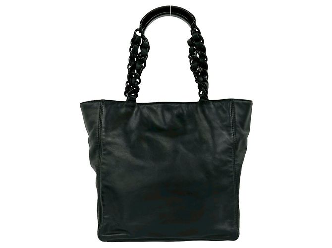 Chanel Coco Mark Lammfell Handtasche Schwarz - Ansicht 3