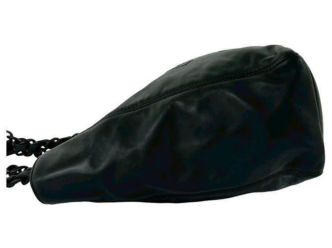 Chanel Coco Mark Lammfell Handtasche Schwarz - Ansicht 5