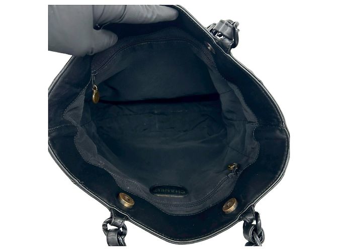 Chanel Coco Mark Lammfell Handtasche Schwarz - Ansicht 9
