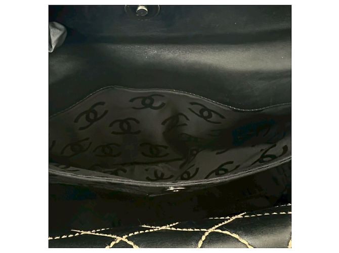 Borsa Tote Chanel Matelassé Coco Mark Wild Stitch Leather Nero - vista 10