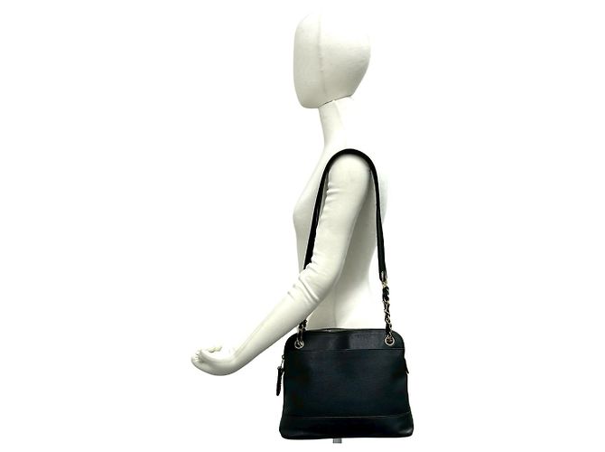 Chanel Vintage Schultertasche aus Caviar-Leder Schwarz - Ansicht 2