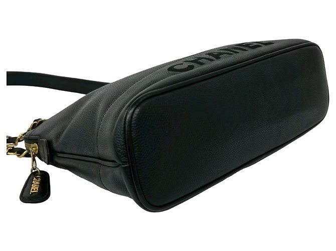 Chanel Vintage Schultertasche aus Caviar-Leder Schwarz - Ansicht 7