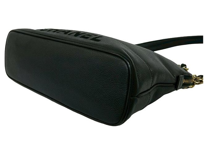 Chanel Vintage Schultertasche aus Caviar-Leder Schwarz - Ansicht 8