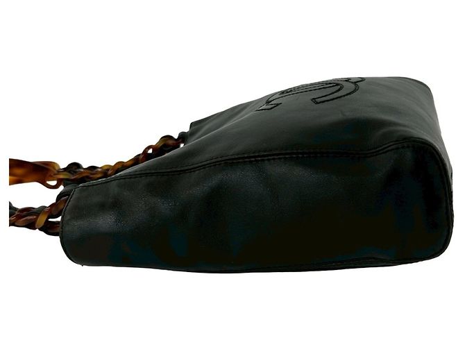 Borsa Chanel Coco Mark in pelle di agnello Marrone Nero - vista 5