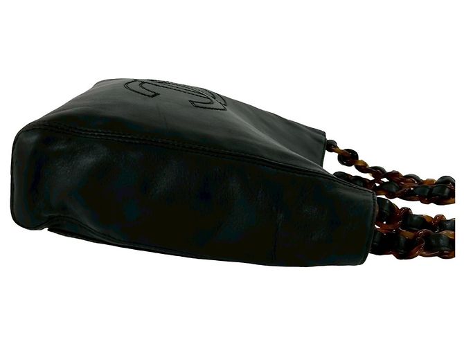 Borsa Chanel Coco Mark in pelle di agnello Marrone Nero - vista 6