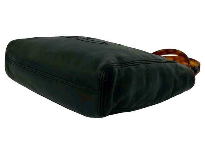 Borsa Chanel Coco Mark in pelle di agnello Marrone Nero - vista 8