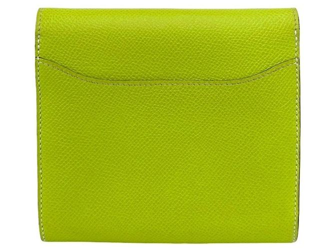 Hermès Cartera bi-fold Hermes Constance Compact en cuero Veau Epsom Verde - vista 2