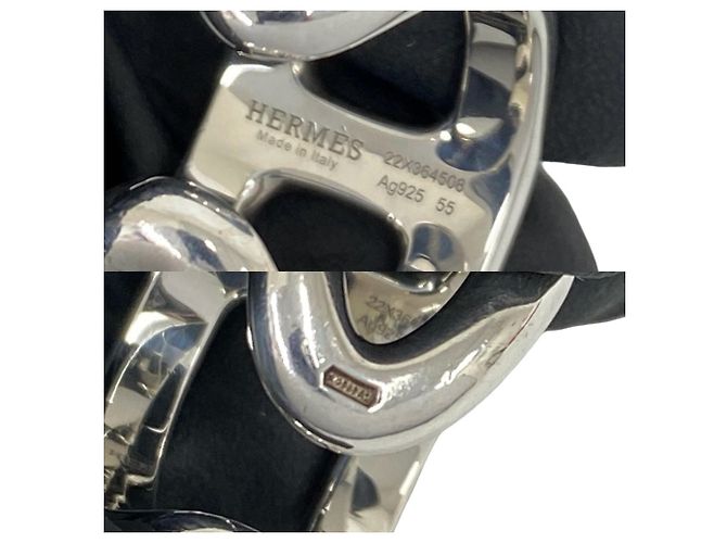Ring Anello Hermès Osmos GM Argento - vista 3