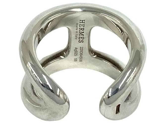 Ring Anello Hermès Osmos GM Argento - vista 6