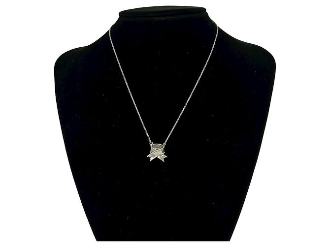 Tiffany & Co Collana Tiffany Vintage Cross Ribbon Argento - vista 2
