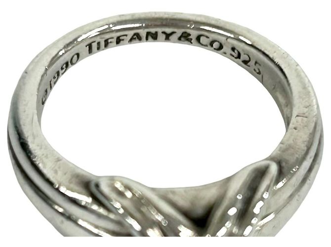 Tiffany & Co Anello Tiffany Vintage Signature Band Argento - vista 4