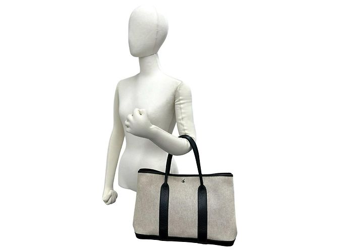 Hermès Borsa Tote Hermes Garden Party PM Marrone Nero - vista 2