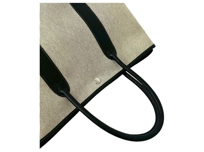 Hermès Borsa Tote Hermes Garden Party PM Marrone Nero - vista 4