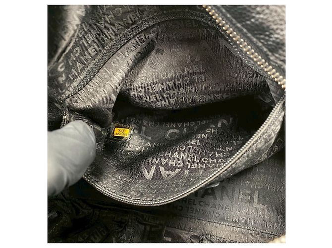 Timeless Borsa Chanel Chocolate Bar in pelle caviar Nero - vista 10
