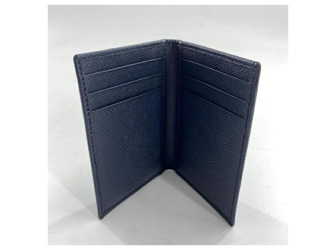 Prada Navy Saffiano Leather Card Case Navy blue - view 5