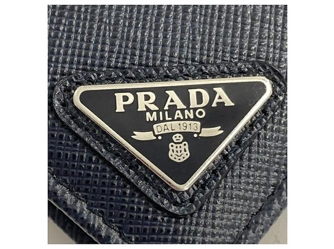 Prada Navy Saffiano Leather Card Case Navy blue - view 7
