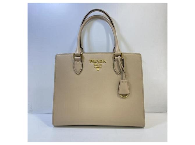 Borsa Tote Prada Saffiano Soft Beige - vista 2
