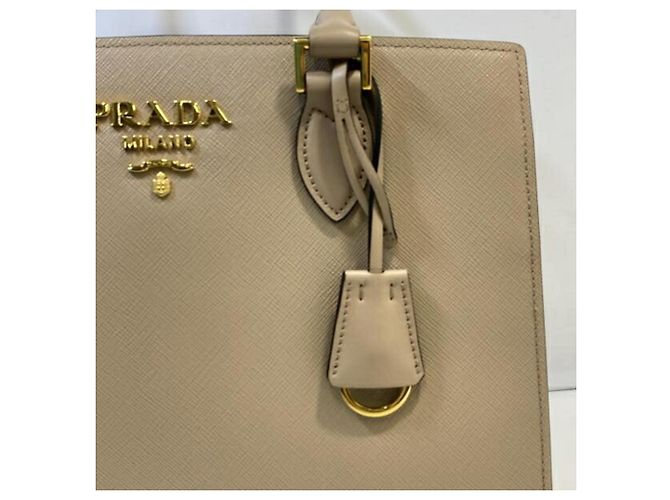 Borsa Tote Prada Saffiano Soft Beige - vista 8