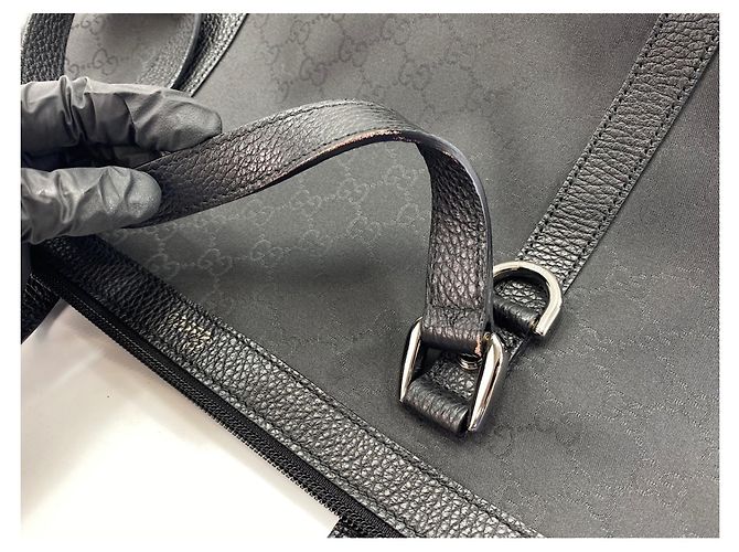 Borsa Tote in Nylon Nero Gucci - vista 11