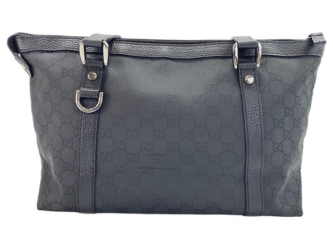 Borsa Tote in Nylon Nero Gucci - vista 2